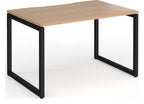 Ledger Connex Plus O Frame Single Desk, 1200 x 800, black frame, beech top