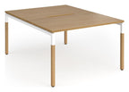 Ledger Connex Plus Wooden Goal Post Back to Back Desk (2 Person), 1200 x 1600 (2 desks, each 1200 x 800), oak top