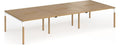 Ledger Connex Plus Wooden Goal Post Triple Back to Back Desk (6 Person), 3600 x 1600 (6 desks, each 1200 x 800), oak top