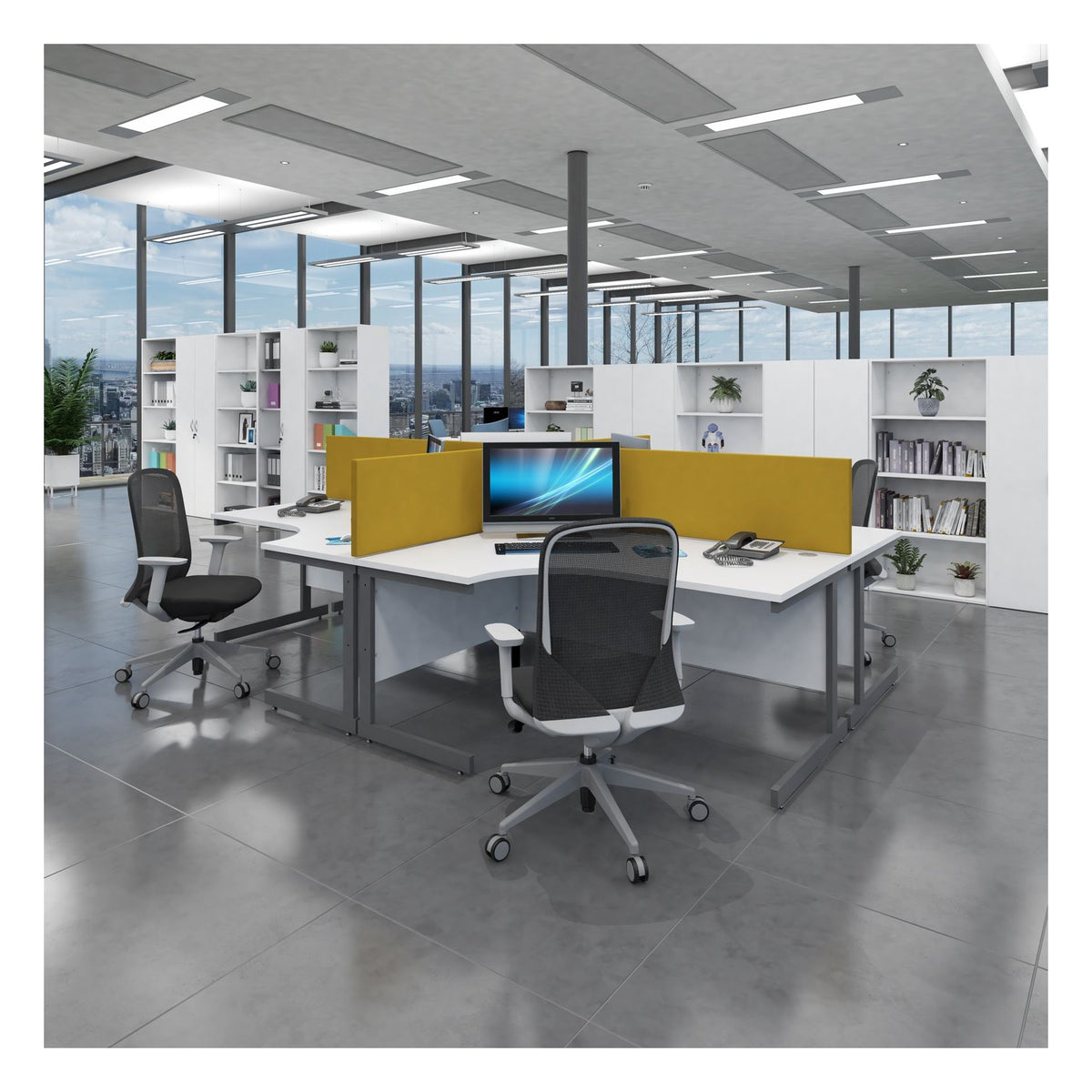 Ledger Contract 25 Cantilever Straight Desk, in an office