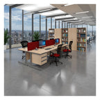 Ledger Contract 25 Cantilever Straight Desk with Two and Three Drawer Pedestals, in an office