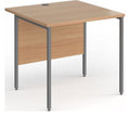 Ledger Contract 25 H Frame Straight Desk, 800 x 800, graphite frame, beech top