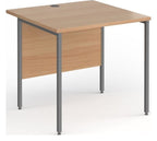 Ledger Contract 25 H Frame Straight Desk, 800 x 800, graphite frame, beech top