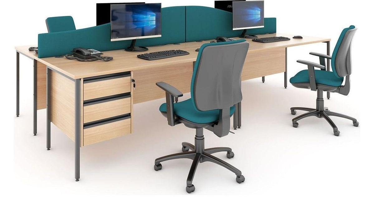 Ledger Contract 25 H Frame Straight Desk, in an office