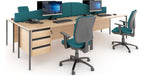Ledger Contract 25 H Frame Straight Desk with 2 x Two Drawer Pedestals, in an office