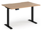 Ledger Elev8 Contract Height Adjustable Desk, 1200 x 800, black frame, beech top