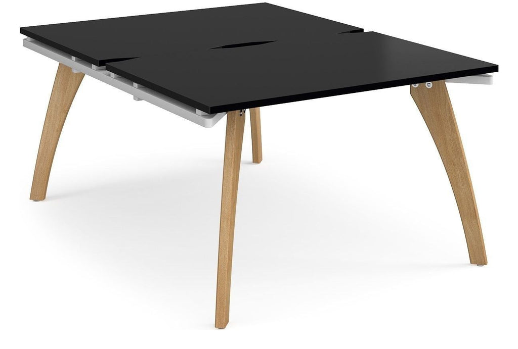 Ledger Fuze Back to Back Desk (2 Person), 1200 x 1600 (2 desks, each 1200 x 800), black top