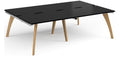 Ledger Fuze Double Back to Back Desk (4 Person), 2400 x 1600 (4 desks, each 1200 x 800), black top