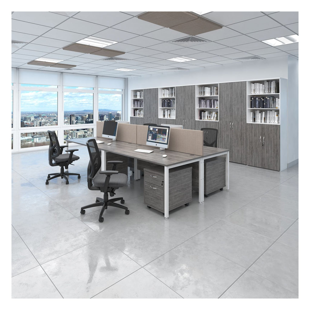Ledger Maestro 25 Bench Back to Back Wave Desk (2 Person), in an office