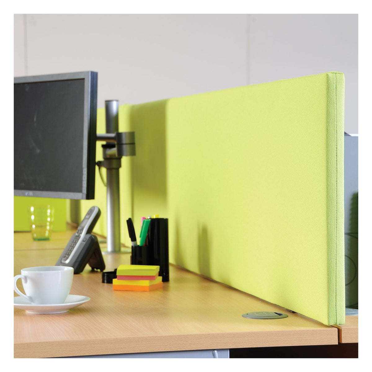 Ledger Maestro 25 Cantilever Straight Desk with Three Drawer Pedestal, in an office