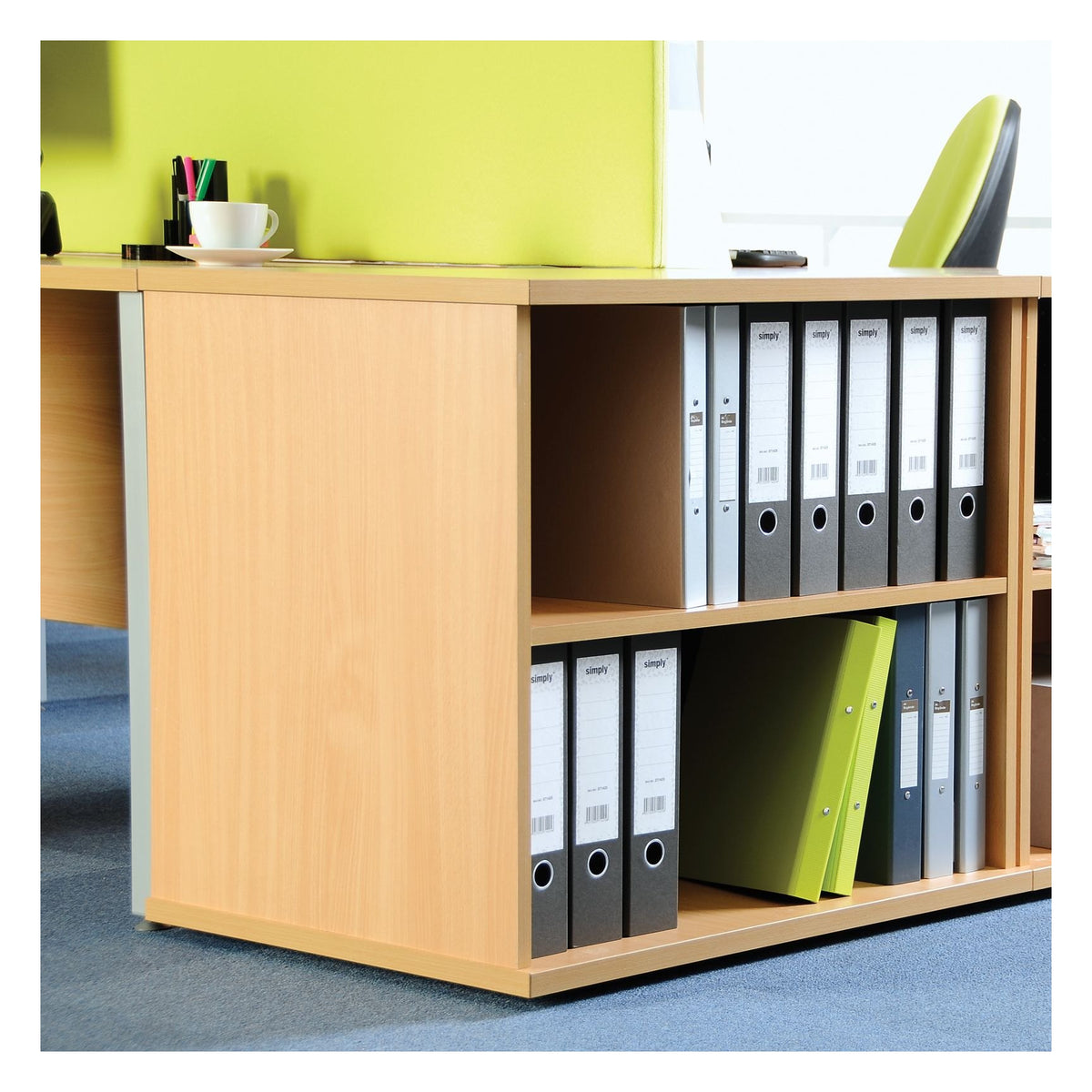 Ledger Maestro 25 Cantilever Straight Desk with Two Drawer Pedestal, in an office