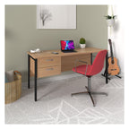 Ledger Maestro 25 H Frame Straight Desk with Two and Three Drawer Pedestals, in an office