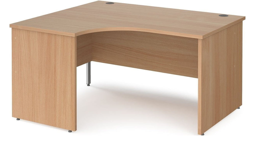 Ledger Maestro 25 Panel End Ergonomic Corner Desk, 1400 x 800, left hand, beech top