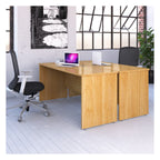Ledger Maestro 25 Panel End Ergonomic Corner Desk with Three Drawer Pedestal, in an office