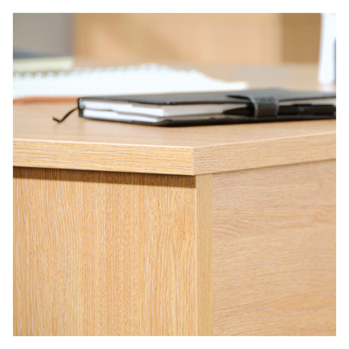 Ledger Maestro 25 Panel End Straight Desk with Three Drawer Pedestal, in an office