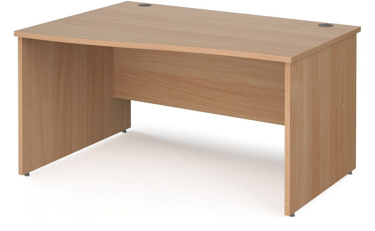 Ledger Maestro 25 Panel End Wave Desk, 1400 x 800, left hand, beech top
