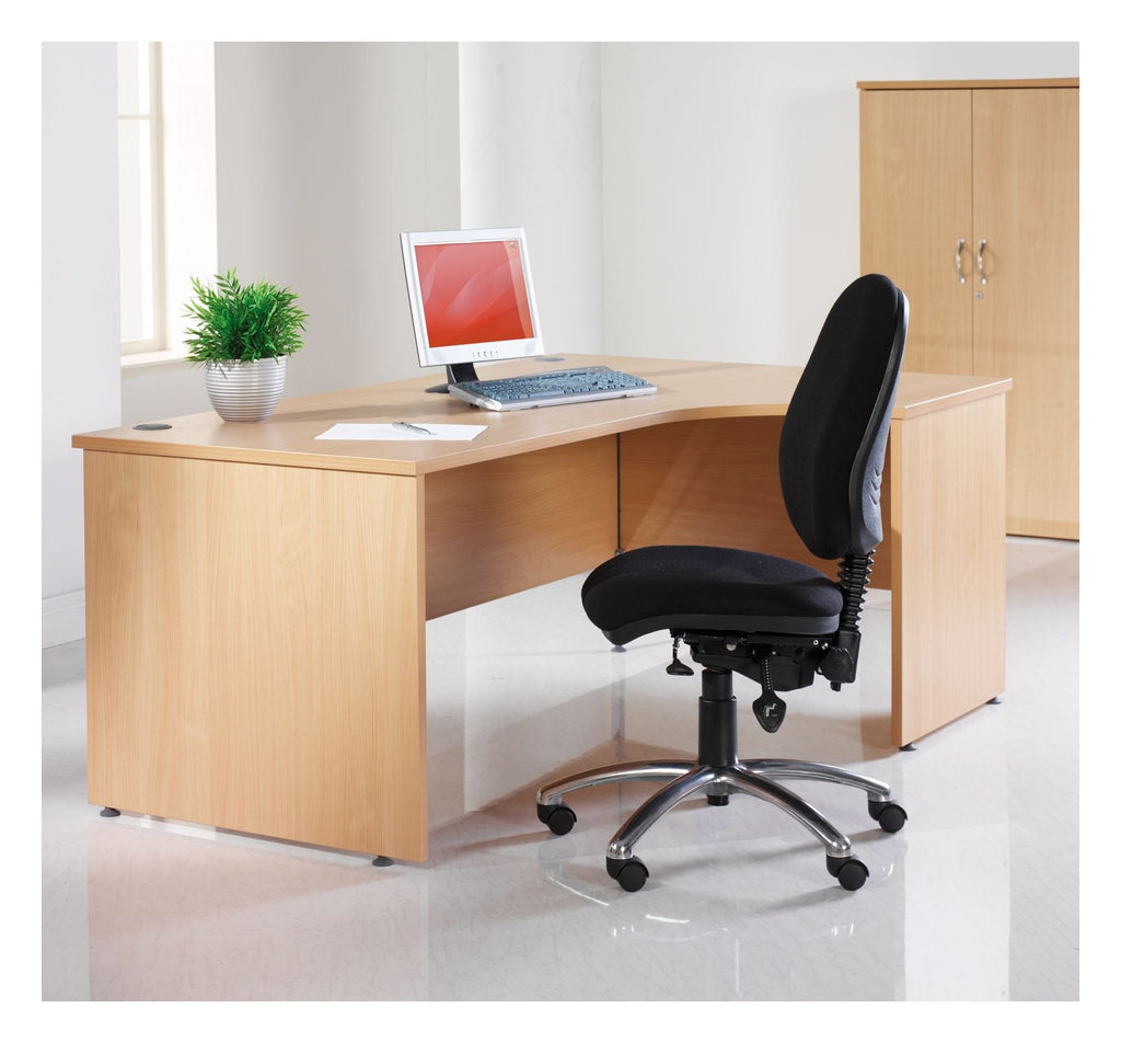 Ledger Maestro 25 Panel End Wave Desk with Two Drawer Pedestal, in an office
