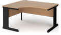 Ledger Vivo Ergonomic Desk, 1400 x 1200, left hand, black frame, beech top