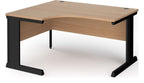 Ledger Vivo Ergonomic Desk, 1400 x 1200, left hand, black frame, beech top