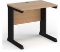 Ledger Vivo Straight Desk, 800 x 600, black frame, beech top