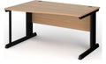 Ledger Vivo Wave Desk, 1400 x 800, left hand, black frame, beech top