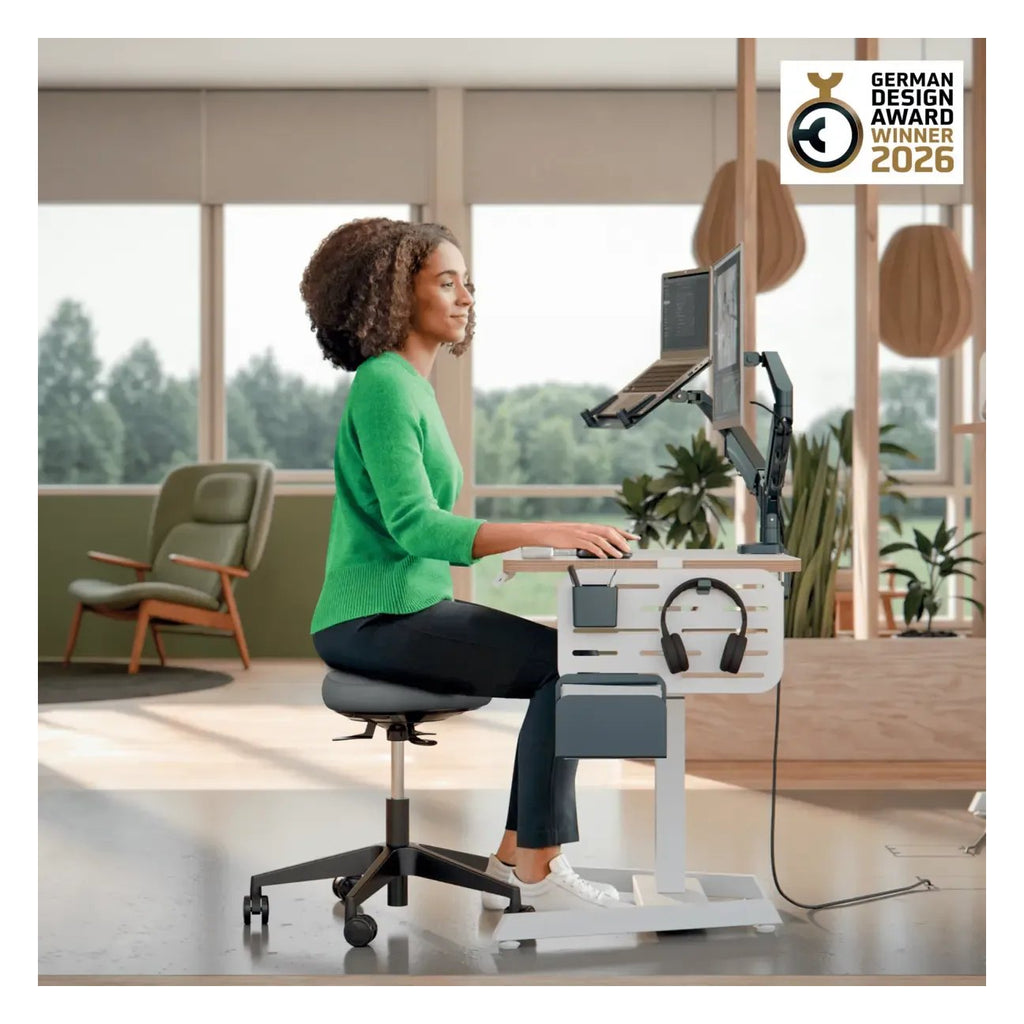 Leitz Ergo Active Sitting Stool with Wheels and Wobble Comfort Seat, view 5