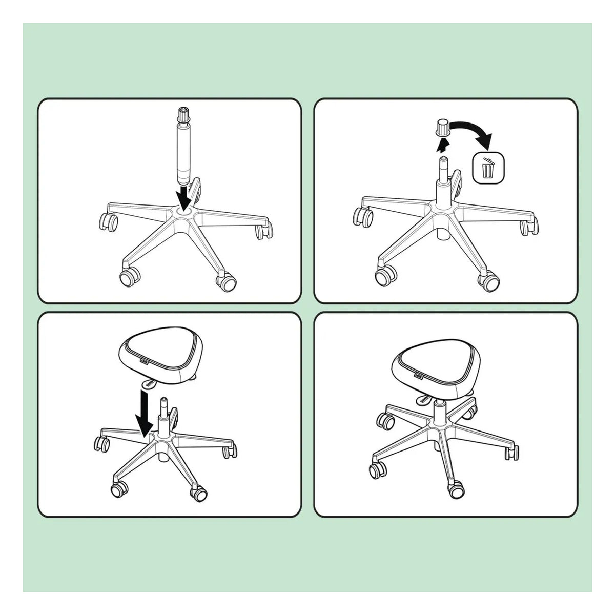 Leitz Ergo Active Sitting Stool with Wheels and Wobble Comfort Seat, view 9