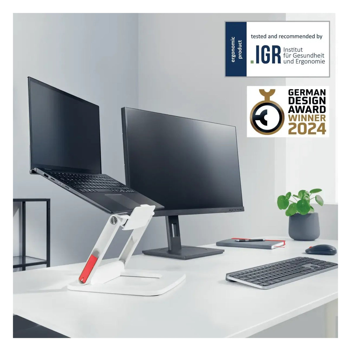 Leitz Ergo Adjustable Multi-Angle Laptop Stand, 63% Recycled Plastic, view 4