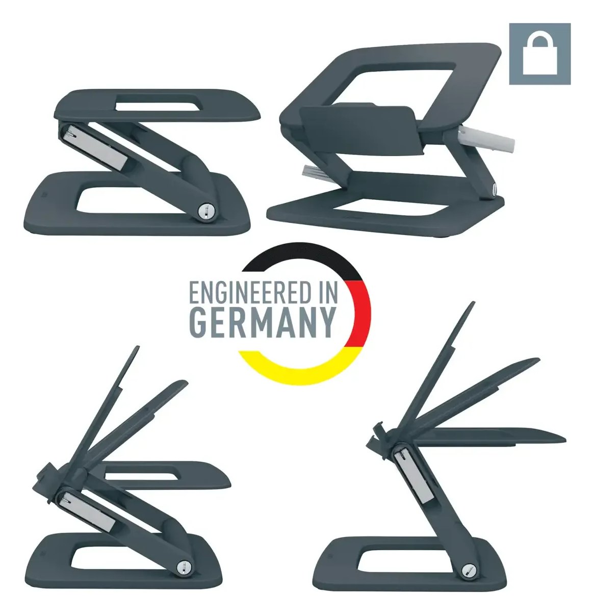 Leitz Ergo Adjustable Multi-Angle Laptop Stand, 80% Recycled Plastic, view 3