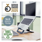 Leitz Ergo Aluminium Ultra-Flat Adjustable Laptop Stand, view 6