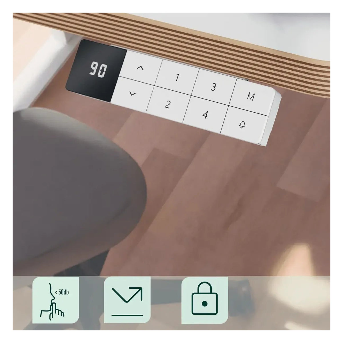 Leitz Ergo Compact Electric Sit Standing Desk with Stand-Up Reminder 120 x 70cm, view 6