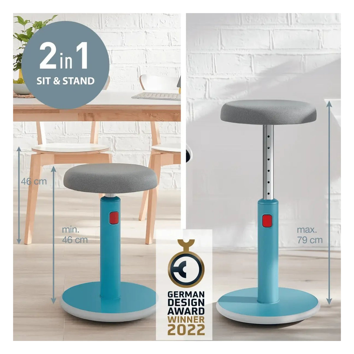 Leitz Ergo Cosy Active Sit Stand Stool 2 in 1, view 4