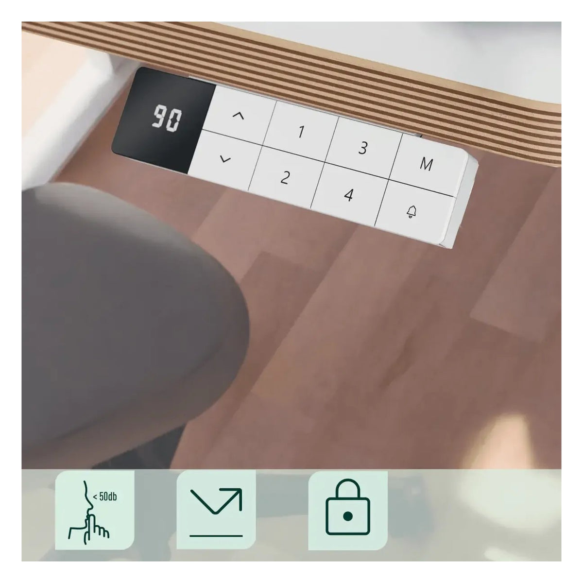 Leitz Ergo Electric Sit Standing Desk with Stand-Up Reminder 140 x 80cm, view 6