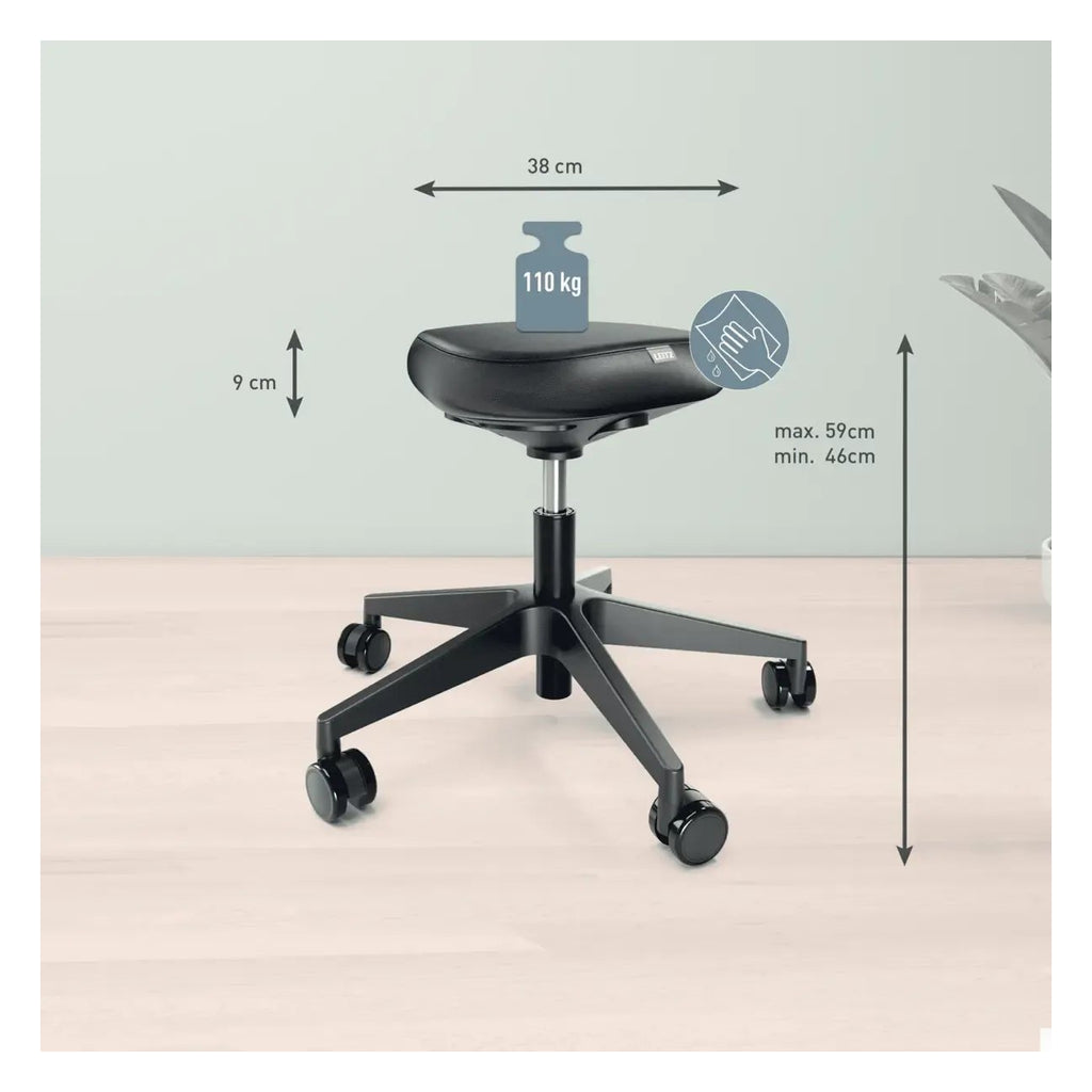 Leitz Ergo Sitting Stool with Wheels and Comfort Seat, view 6