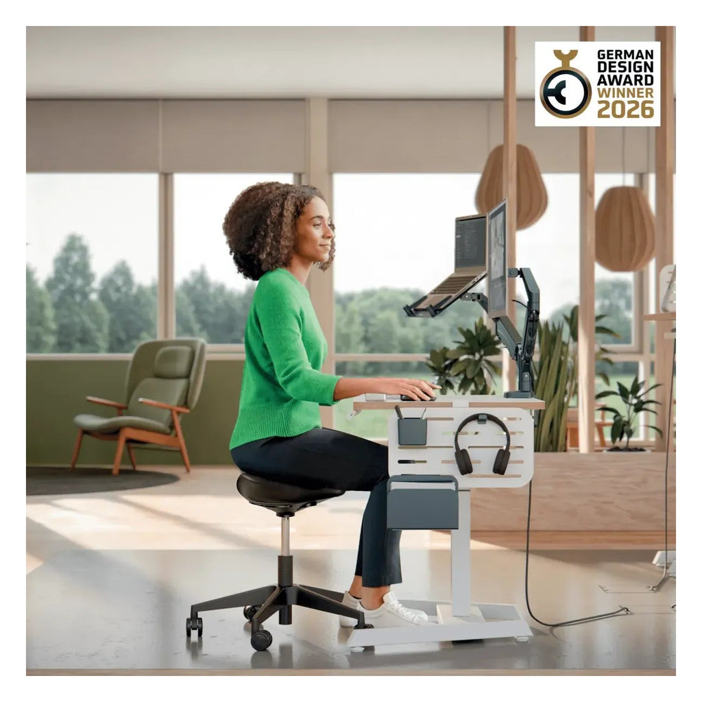 Leitz Ergo Sitting Stool with Wheels and Comfort Seat, view 7