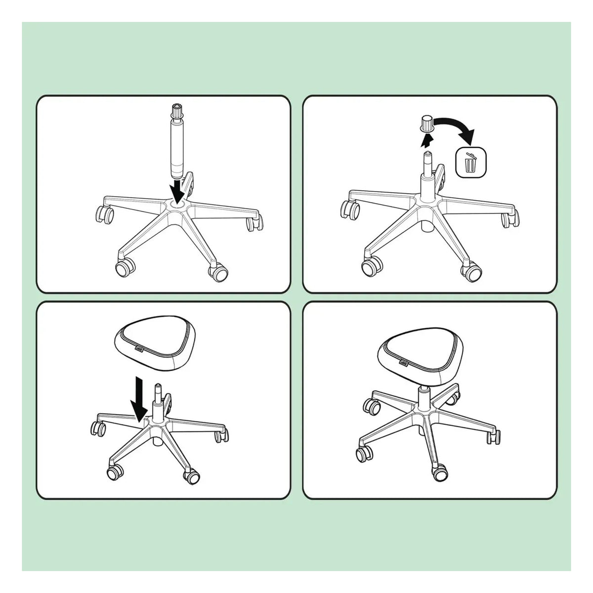 Leitz Ergo Sitting Stool with Wheels and Comfort Seat, view 9