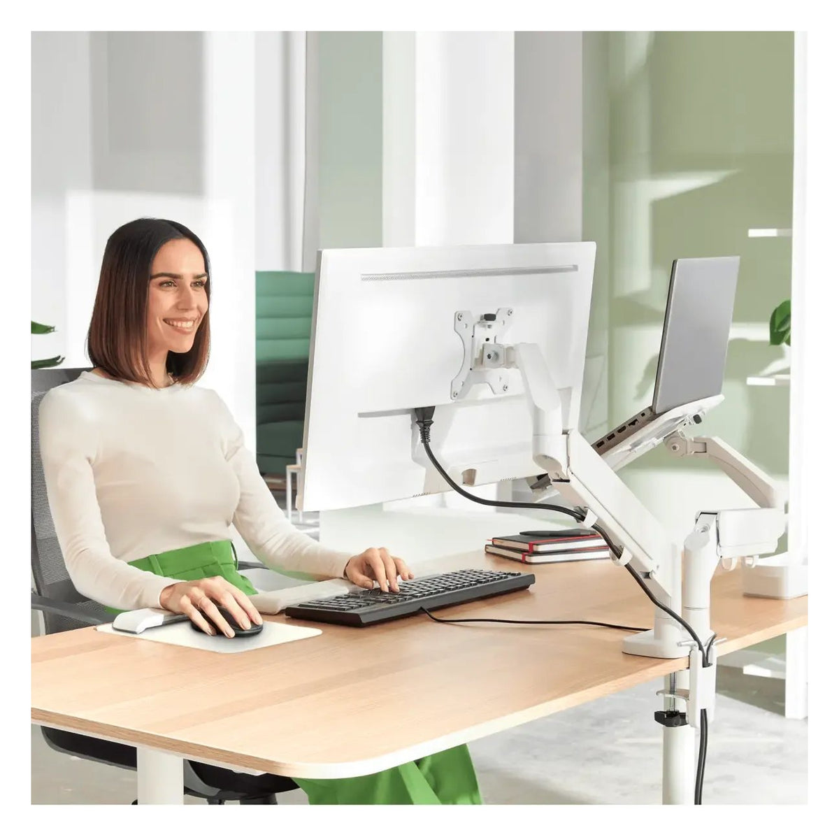Leitz Ergo Space Saving Dual Monitor & Laptop Arm, view 18