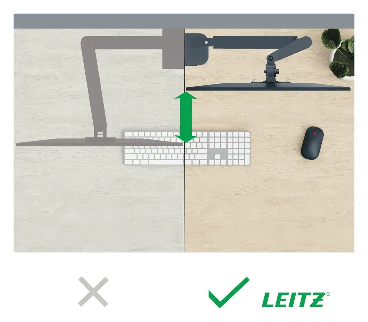 Leitz Ergo Space Saving Dual Monitor & Laptop Arm, view 4