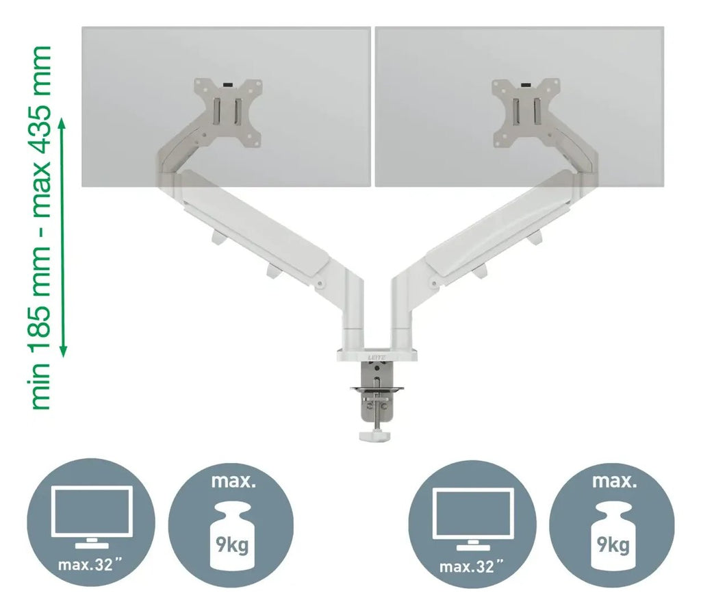 Leitz Ergo Space Saving Dual Monitor Arm, view 13
