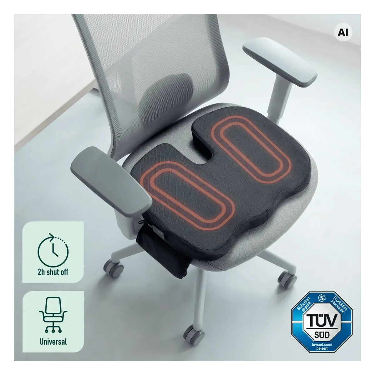Leitz IComfi Heated Ergonomic Seat Cushion, view 3