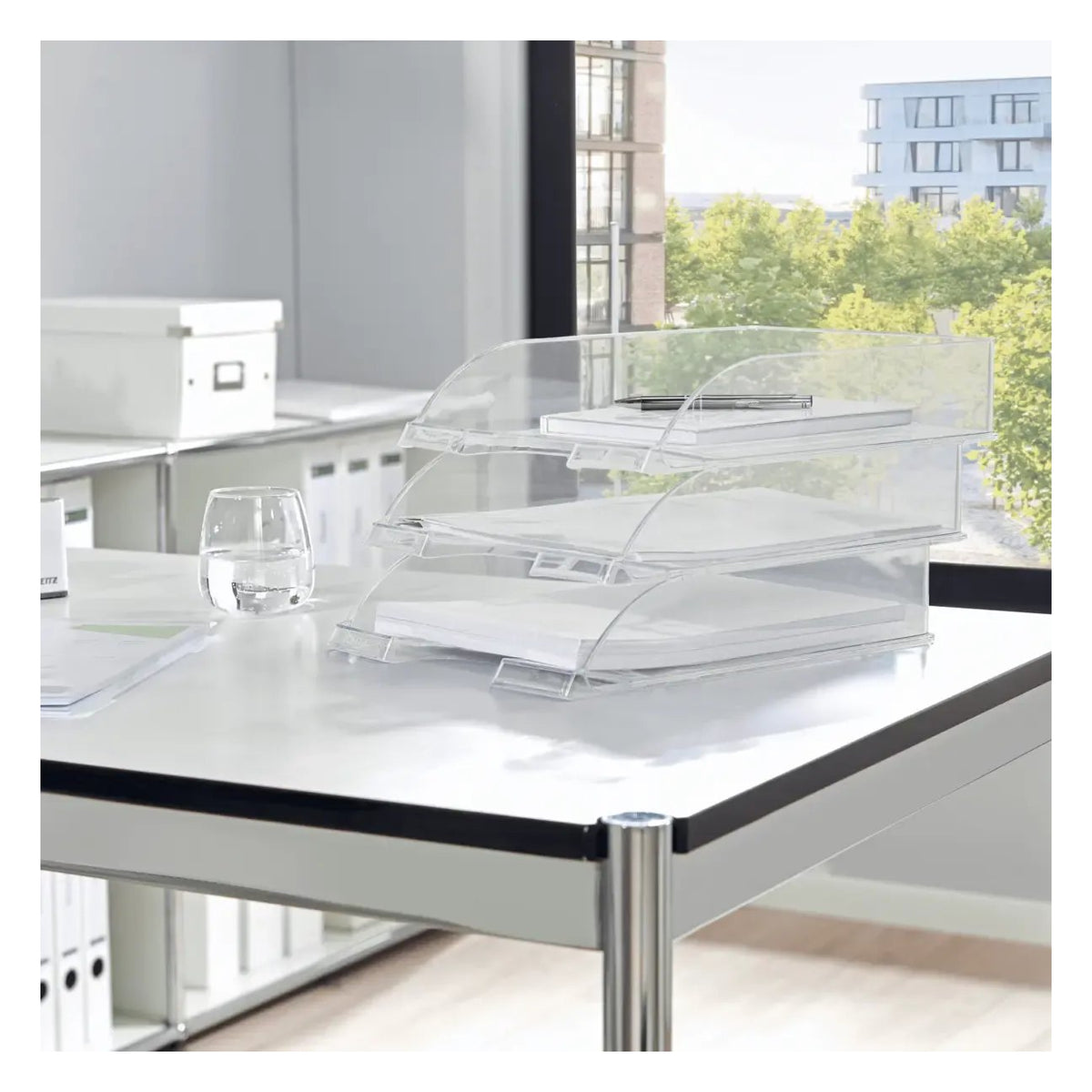 Leitz Plus Letter Tray, Transparent, view 3