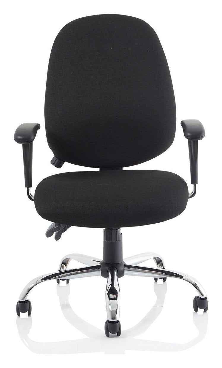 Lisbon Medium Back Task Operator Chair, black fabric, another view 1