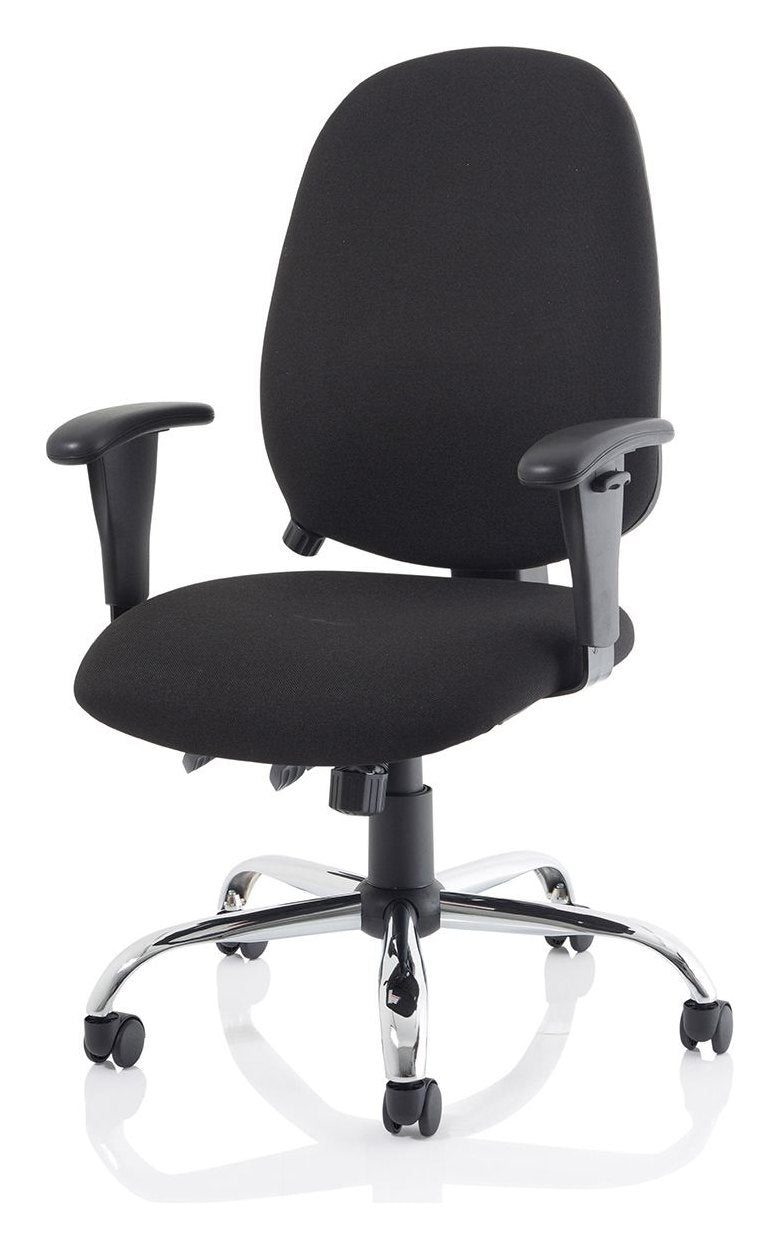 Lisbon Medium Back Task Operator Chair, black fabric, another view 2