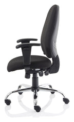 Lisbon Medium Back Task Operator Chair, black fabric, another view 3