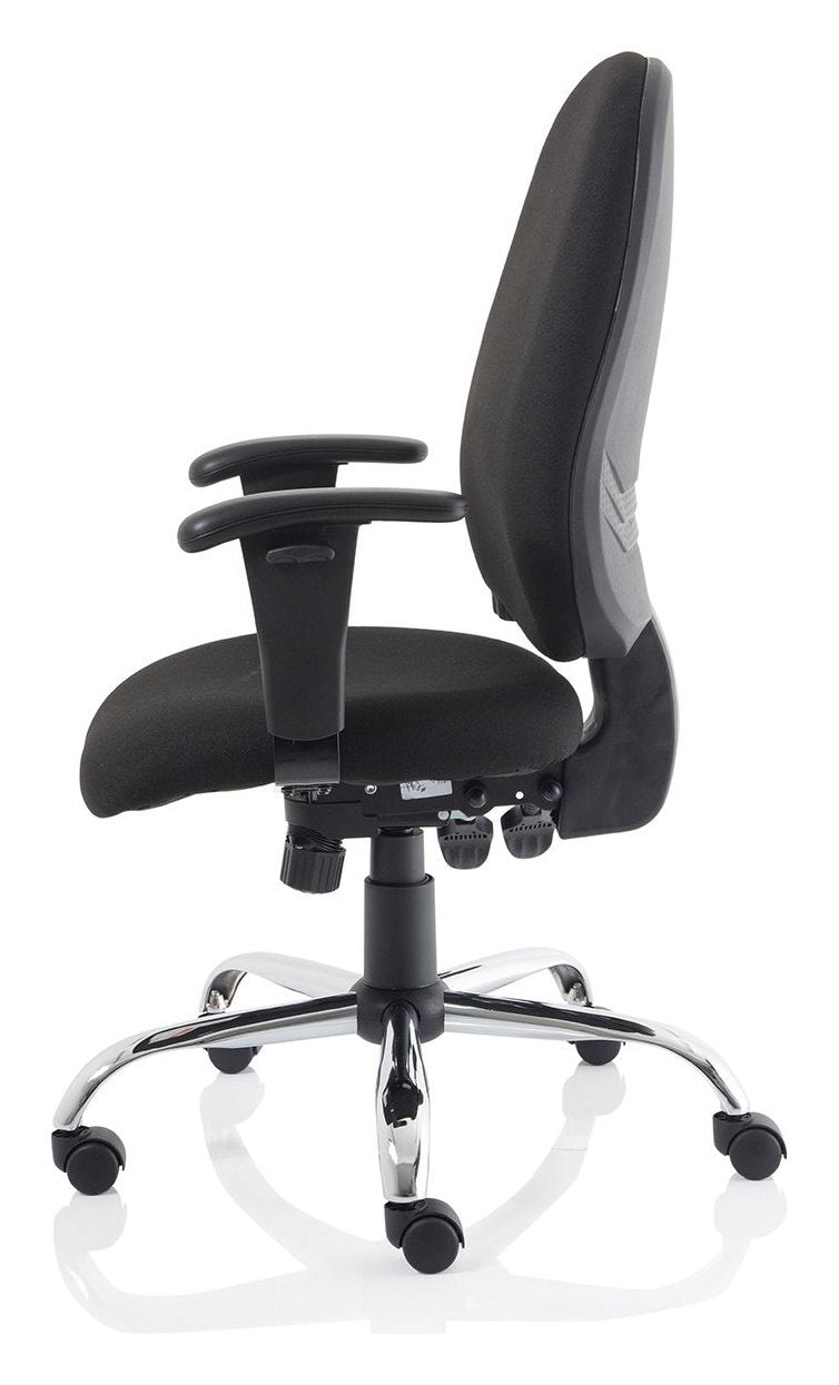 Lisbon Medium Back Task Operator Chair, black fabric, another view 3