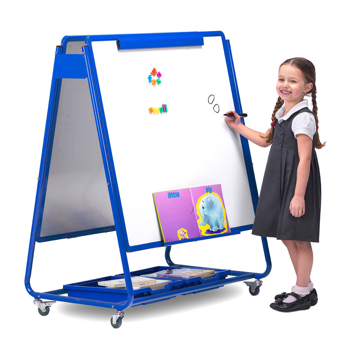 Little Rainbows Mobile Magnetic Display/Storage Easel in Blue