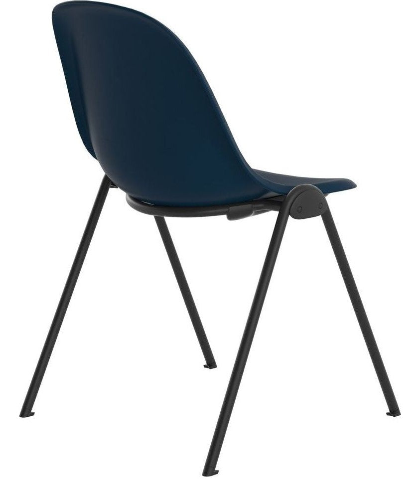 Lizzie 4 Leg Chair in blue from the back at an angle
