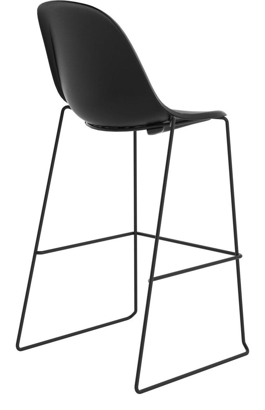 Lizzie High Stool in black from the back at an angle