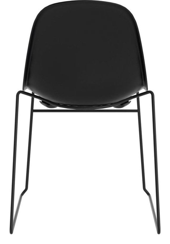 Lizzie Skid Chair in black from the back