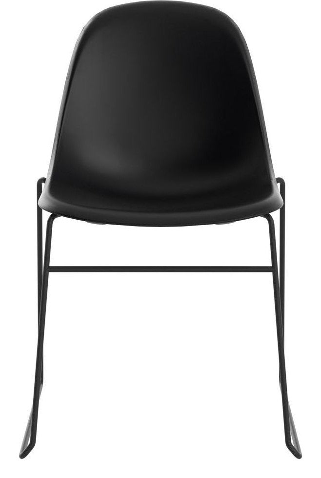 Lizzie Skid Chair in black from the front